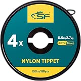 SF Clear Monofilament Nylon Tippet Line 100M 4X Trout Fly Fishing 1 Pack