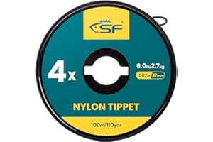 SF Clear Monofilament Nylon Tippet Line Fly Fishing with Spool Holder Tippets Leaders Trout 75M 100M 0X 1X 2X 3X 4X 5X 6X 7X