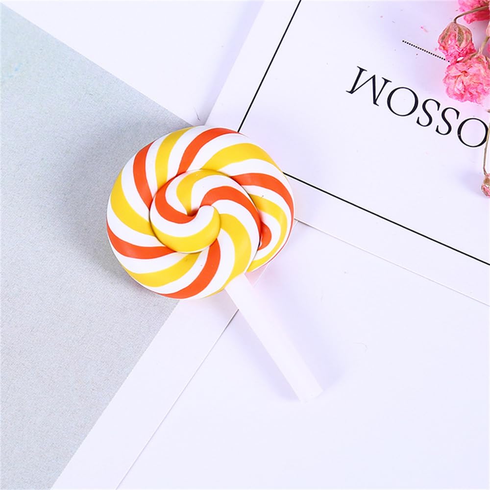 100pcs Slime Charms Resin Fake Candy Lollipop Charms Kawaii Cute Set Mixed Assorted Sweets Flatback Slime Beads Making Supplies for DIY Craft Making and Ornament Scrapbooking