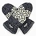 Bruceriver Women Snowflake Knit Mittens with Warm Fleece Lining Colour Black