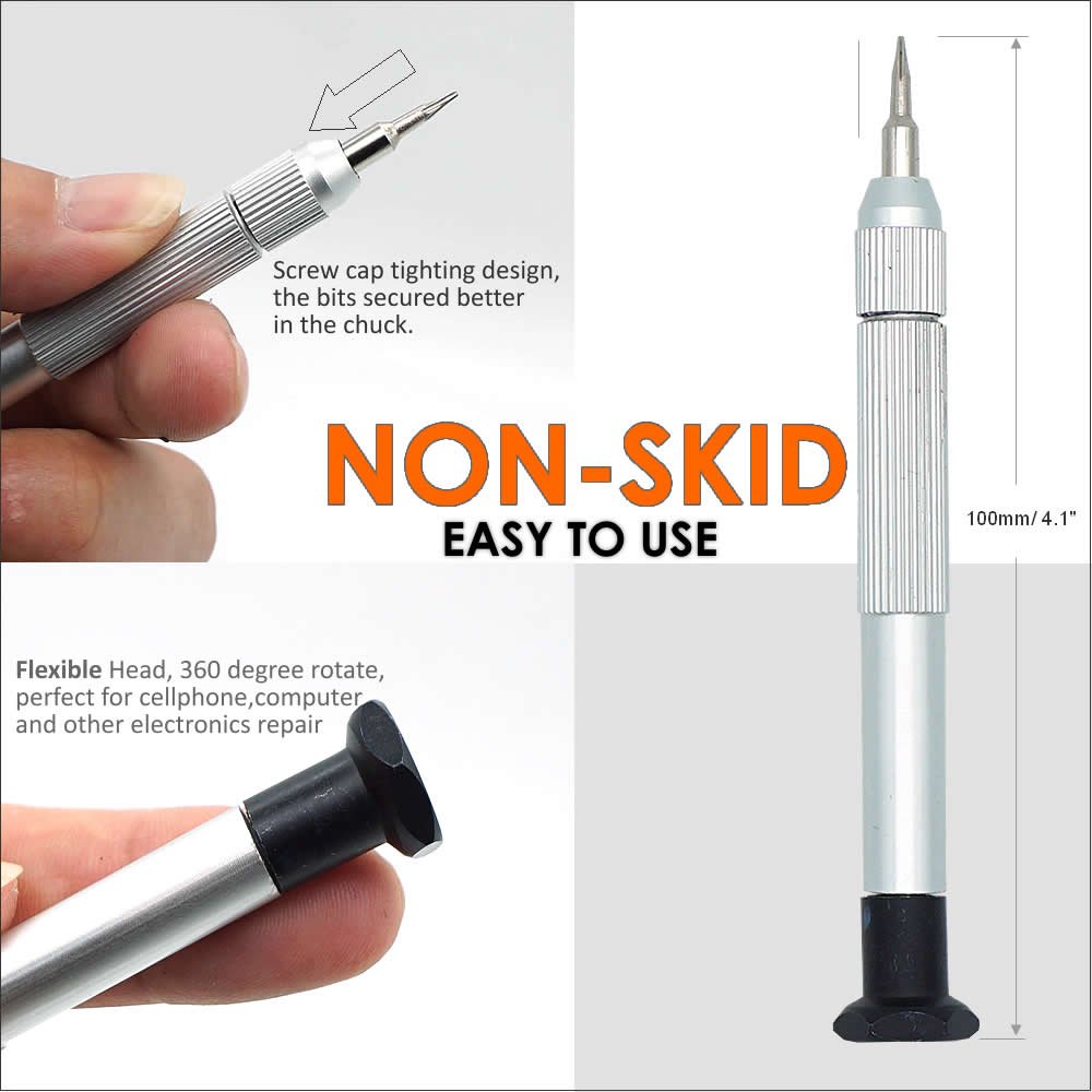 27 in 1 Small Precision Screwdriver Set, Torx Phillips Pentalobe Triwing Screwdriver Bit Set with Magnetizer,Portable Repair Tool Kit for iPhone,Macbook,iPad,Laptop & Glasses