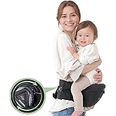 Kerätä Baby Carrier with Hip Seat, Dual Dial Lock Adjustable Waistband Baby Hip Carrier for Newborn to Toddler Up to 45 Lbs, Ergonomic Elastic Core Reduces Belly Digging with Pockets(Black/46in)