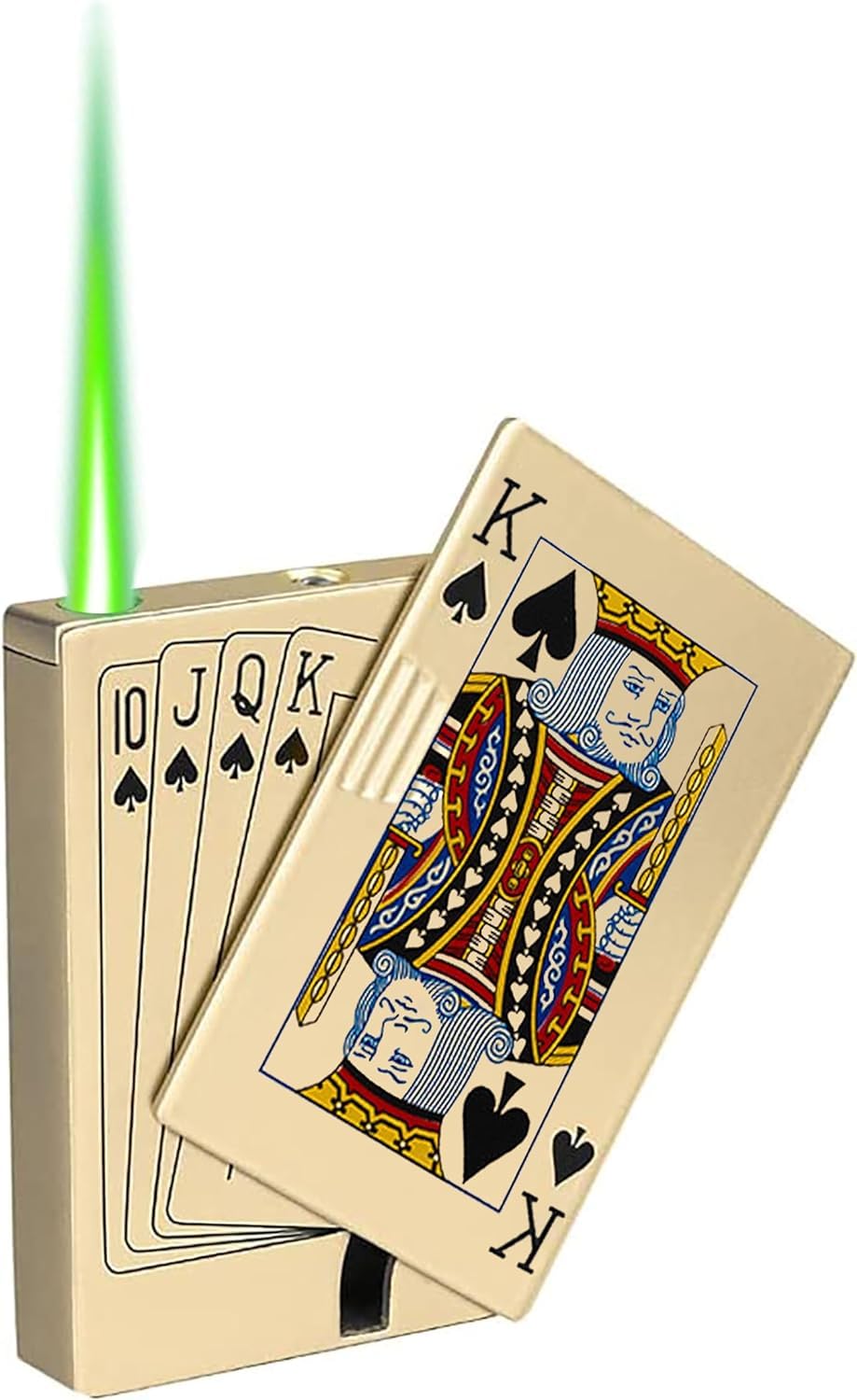 Photo 1 of Jet Torch Lighter, Ace Card Green Flame Lighter, Metal Poker Design Windproof Refillable Butane Cool Lighter, Outdoor, Indoor, Camping, BBQ, Candle, Birthday, Gift for Men/Women (Without Gas)
