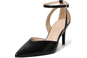 RIBONGZ Women's Wedding Shoes Glitter Sparkly Pointed Toe Strappy High Heels Sexy Ankle Strap Pumps Bridal Party Work Dress Shoes