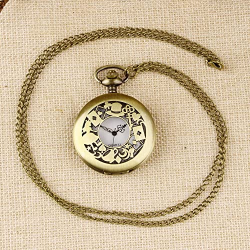 Nostalgia Movie Theme Design Alloy Quartz Pocket Watch with Necklace Chain