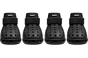 JOLIR DESIGN Dog Shoes for Hot Pavement - Dog Shoe for Small & Medium & Large Dogs, Dog Boots Paw Protectors, Easy ON & Off, Non-Slip, Waterproof, Easy-Clean Dog Booties for Beach and Snow (Black, L)