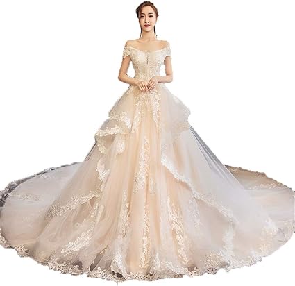 Wh Ioe Abito Da Sposa Abito Da Sposa Lungo Abito Da Sposa Lungo Abito Da Sposa Lungo Abito Da Sposa Elegante Abito Da Sposa Vestiti Color Champagne Size Xl Amazon It Casa