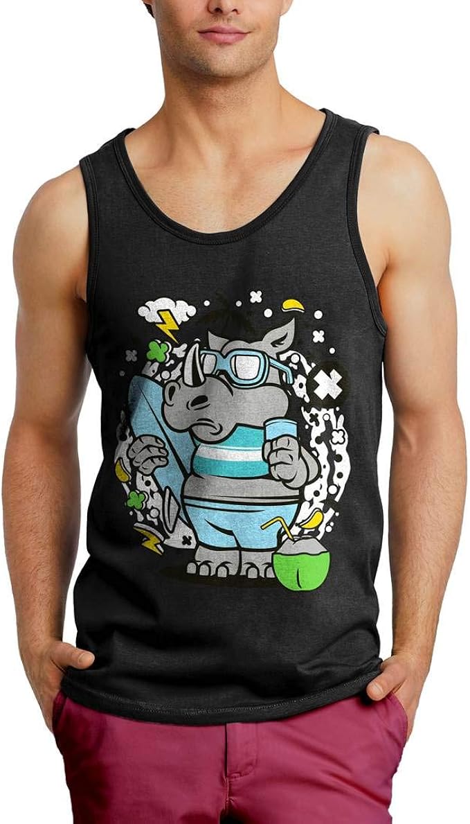 Rhino Surfing Surf Mens Tank Top Vest Amazon.co.uk Clothing
