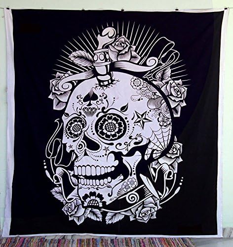 Black And White Skull Tapestry Queen Tapestry Wall Hanging Tapestry Queen In US And Delivery In 5 Business Days (2 Days Expedited Delivery Also Available)