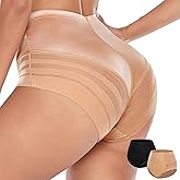 WOWENY Womens Underwear Tummy Control Underwear for Women High Waisted Shapewear Mesh Seamless Butt Lifter Panties
