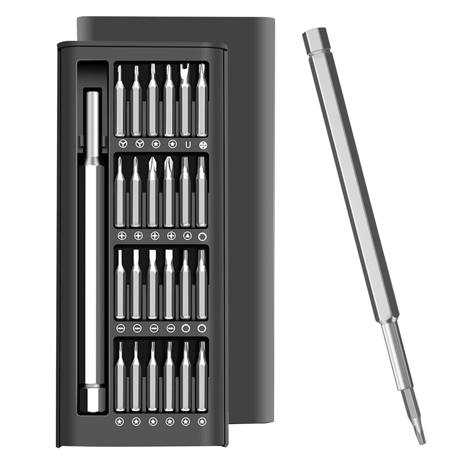 Precision Screwdriver Set Mini Screwdriver Set Magnetic Driver Bits Tool Kit Manual 24 Bits Electronic Repair Tool Set for Phone, iPad, PS4, PS5, Xbox, Glasses, Laptop, PC, Watches, Switch