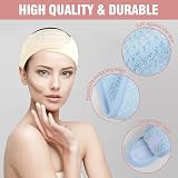 KinHwa 3 Pack Spa Facial Headbands Adjustable Microfibre Blue view 6