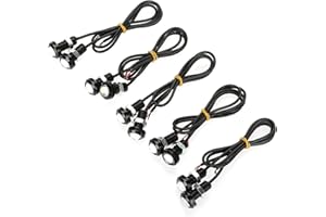 Eagle Eye DRL LED Lights, Walfront 10PCS 10W 18mm White Eagle Eye Daytime Running Lights for Motorcycle Car Head Tail Backup 