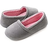 ULTRAIDEAS Women's Grace Closed Back Slippers, Memory Foam Loafer House Shoes with Rubber Sole
