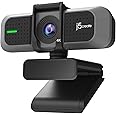 j5create 4K Wide Angle Webcam with Microphone/Privacy Cover for Video Conferencing, Streaming, Recording and Online Teaching, Supports Zoom, Skype, Teams, OBS and More (JVU430)