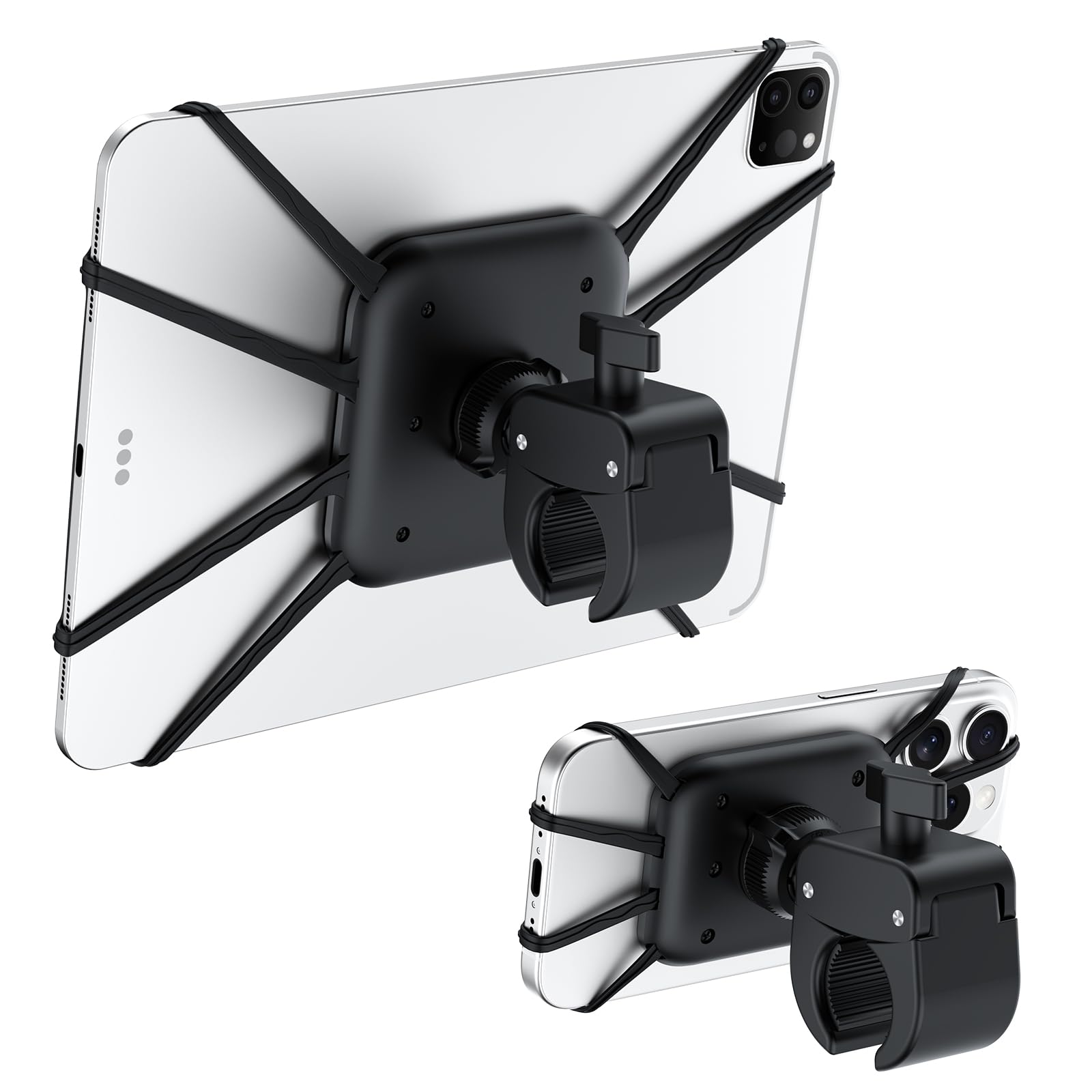 Photo 1 of Abemala 2-in-1 Spin Bike Tablet Holder Mount, Treadmill Tablet Holder Anti-Slip Silicone Design, Phone Holder for Peloton Bike Fits All 5.5-12.9"" Cell Phones and Tablets, Black, Z11pro