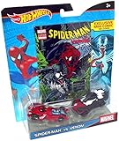Hot Wheels Marvel Spider-Man vs. Venom Character Car 2-Pack with Comic