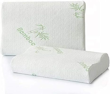 Amazon Com Memory Foam Pillows For Sleeping 2 Pack Bamboo Cooling Bed Pillows Neck Support For Back Stomach Side Sleepers King Size Home Kitchen