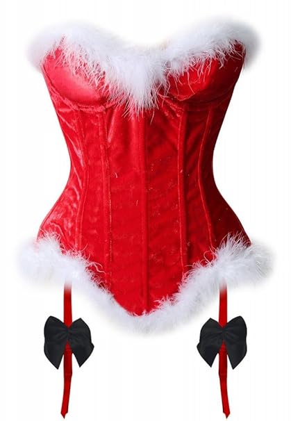 shoperama Kostüm Sexy Santa - Nikolaus Korsage rot Weihnachtsfrau Damen Verkleidung X-mas, Größe:L