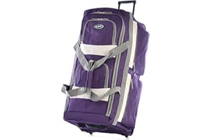 Olympia U.S.A. 33 inch Jumbo Size 8 Pockets Wheeled Rolling Duffel Bag Water Resistant Luggage Lightweight Travel Suitcase with Retractable Handle