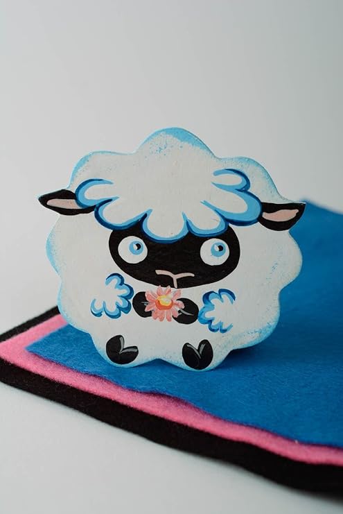 Iman para refrigerador pintado hecho a mano con forma de oveja ...