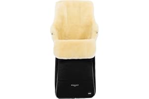 WERNER CHRIST Baby, Lambskin footmuff Arosa Luxe - Full-Fur Buggy, Stroller footmuff (Children from 6 to 36 Months), Made of Medical Fur, in Black
