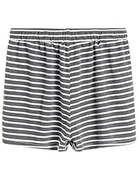 Pantalones cortos de pijama a rayas de algodón para dama Latuza