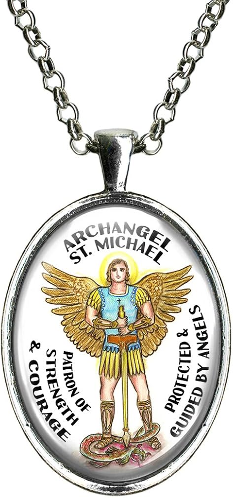 Archangel Saint Michael Patron Of Strength Courage Huge Pendant 