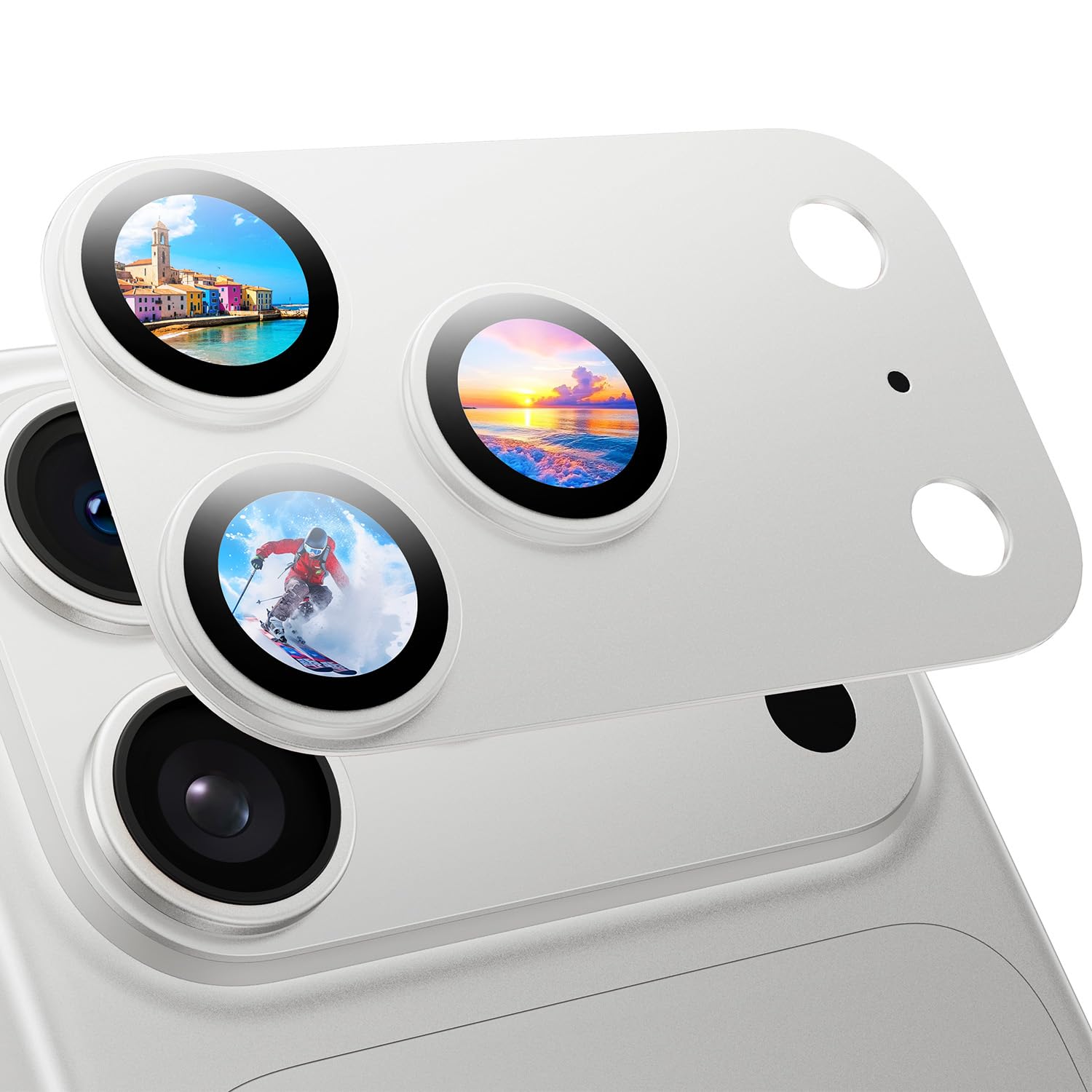 MAGIC JOHN 2 Pack Camera Lens Protector for iPhone 17 Pro, Full Coverage, Metal Aluminum Alloy Camera Lens Film, HD Clear, Scratch Resistant, Case-Friendly,Sliver
