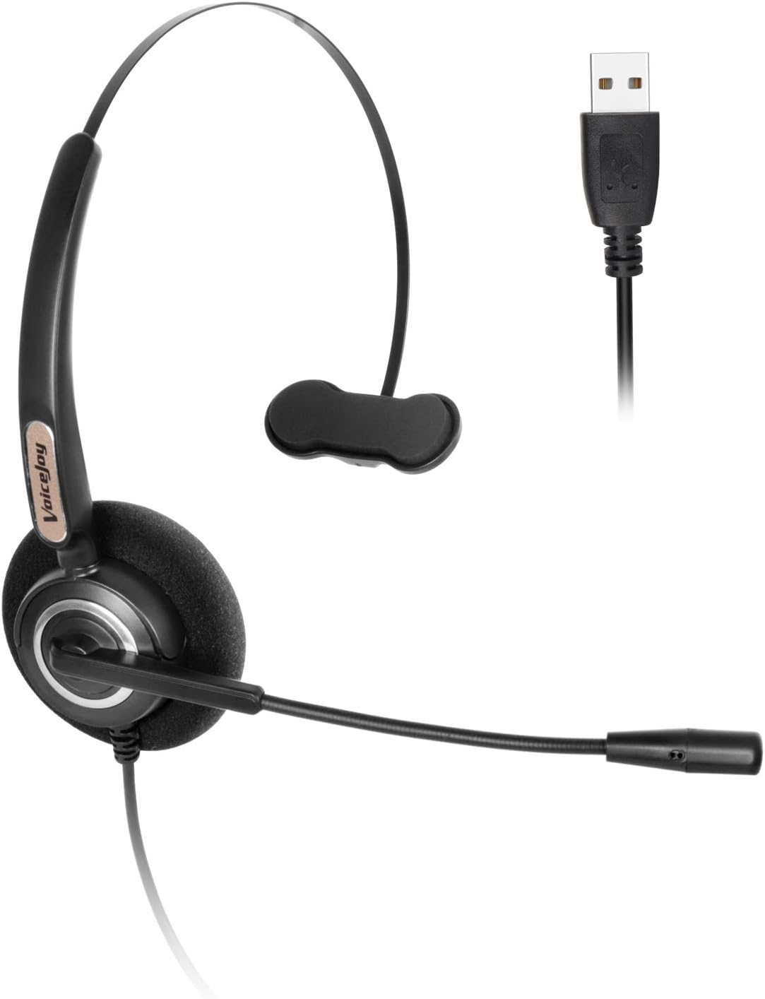 Volume and Mute Switch Headset,USB Headset Mono with Noise Cancelling Microphone, Office Headset for Computer and Laptop Skype, SoftPhone