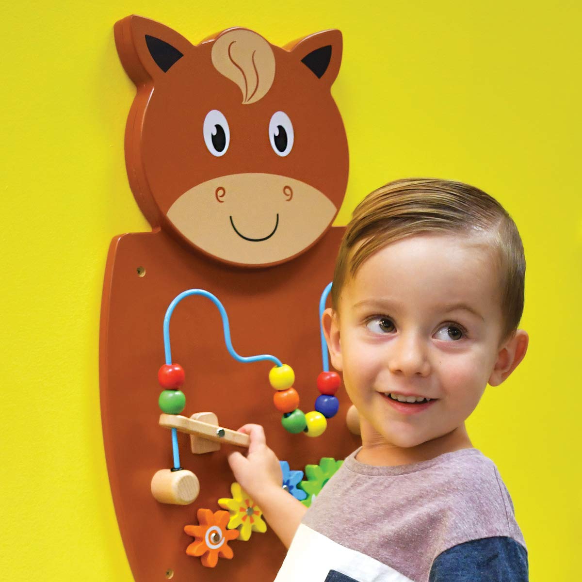 Learning Advantage Horse Activity Wall Panel Toddler Activity Center Wall Mounted Toy For Kids Aged 18m Decor For Bedrooms And Play Areas