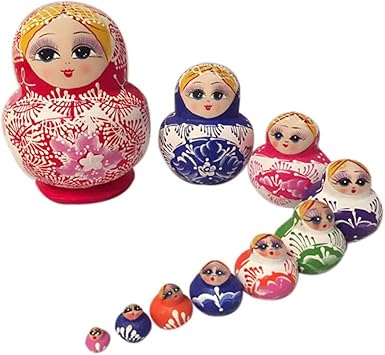Espeedy Muñeca rusa,Nuevo juguete del bebé muñecas de anidación Matryoshka de madera Set muñecas rusas pintadas a mano decoración del hogar regalos de cumpleaños: Amazon.es: Juguetes y juegos