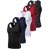 5 Pack Men's Camouflage Compression Shirts Sleeveless Athletic Workout Tank Top Sports Baselayer Running Undershirt