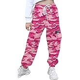 SANGTREE Girls & Womens Printing Cargo Jogger Pants,6 Years - Women 2XL