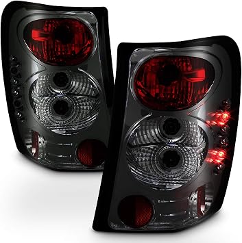 Amazon Com Acanii For Smoked 1999 2004 Jeep Grand Cherokee Euro Tail Lights Rear Brake Replacement Assembly 2000 2001 2002 3003 Automotive