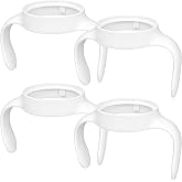 CHUBBIEE Baby Bottle Handles Compatible with MAM 5oz, 9oz &amp; 11oz, Ergonomic Grips, BPA-Free PP Trainer Accessories for 4 M+, White, 4-Pack