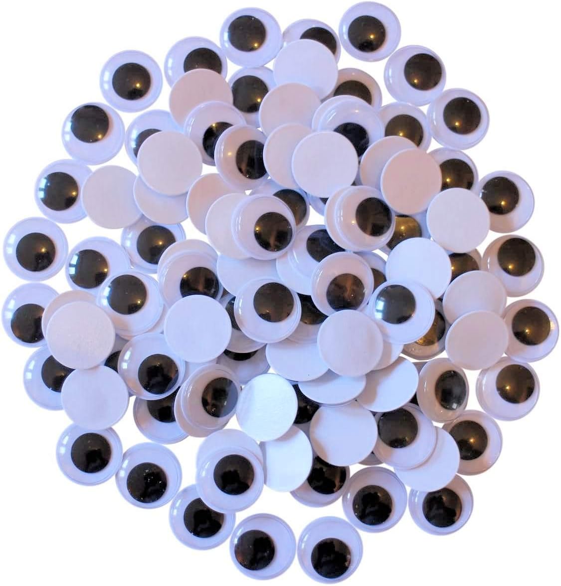 Googly Eyes Self Adhesive 20mm - 100 Stick On Googly Eyes for Crafting Kids Craft Projects & DIY, Black White