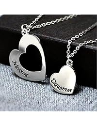 Juego de 2 collares para madre e hija con corazón que coincide