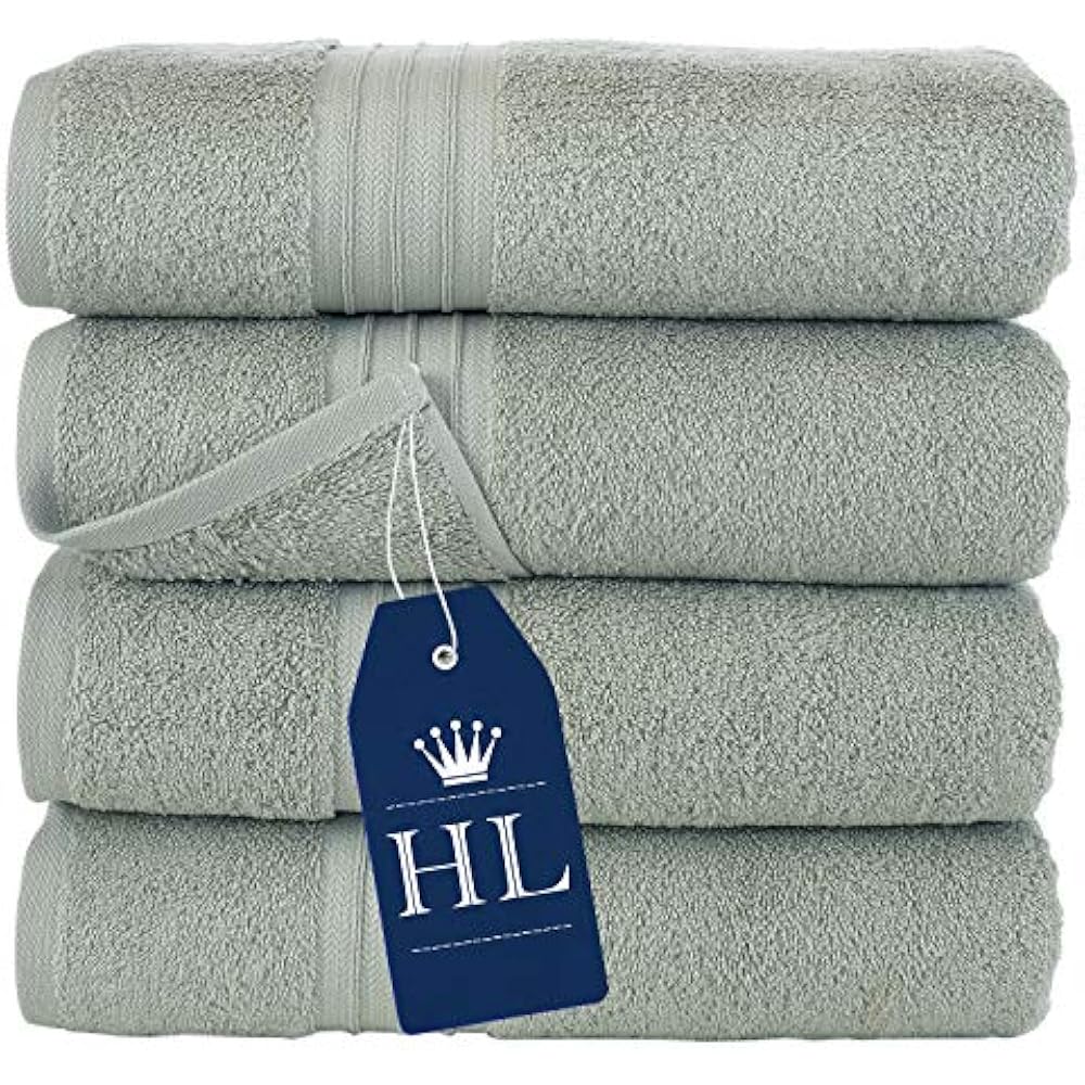HL Luxury Hotel " Spa Bath Towel Turkish Cotton Towels Sage Green Set