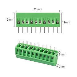 DIANN 50pcs PCB Connectors 2 Pin 5mm 0.2" Pitch