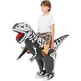 COMIN Inflatable Dinosaur Costume Kids Ride-on Inflatables Blow Up Dino Costume Skeleton Funny Dress for Halloween Party