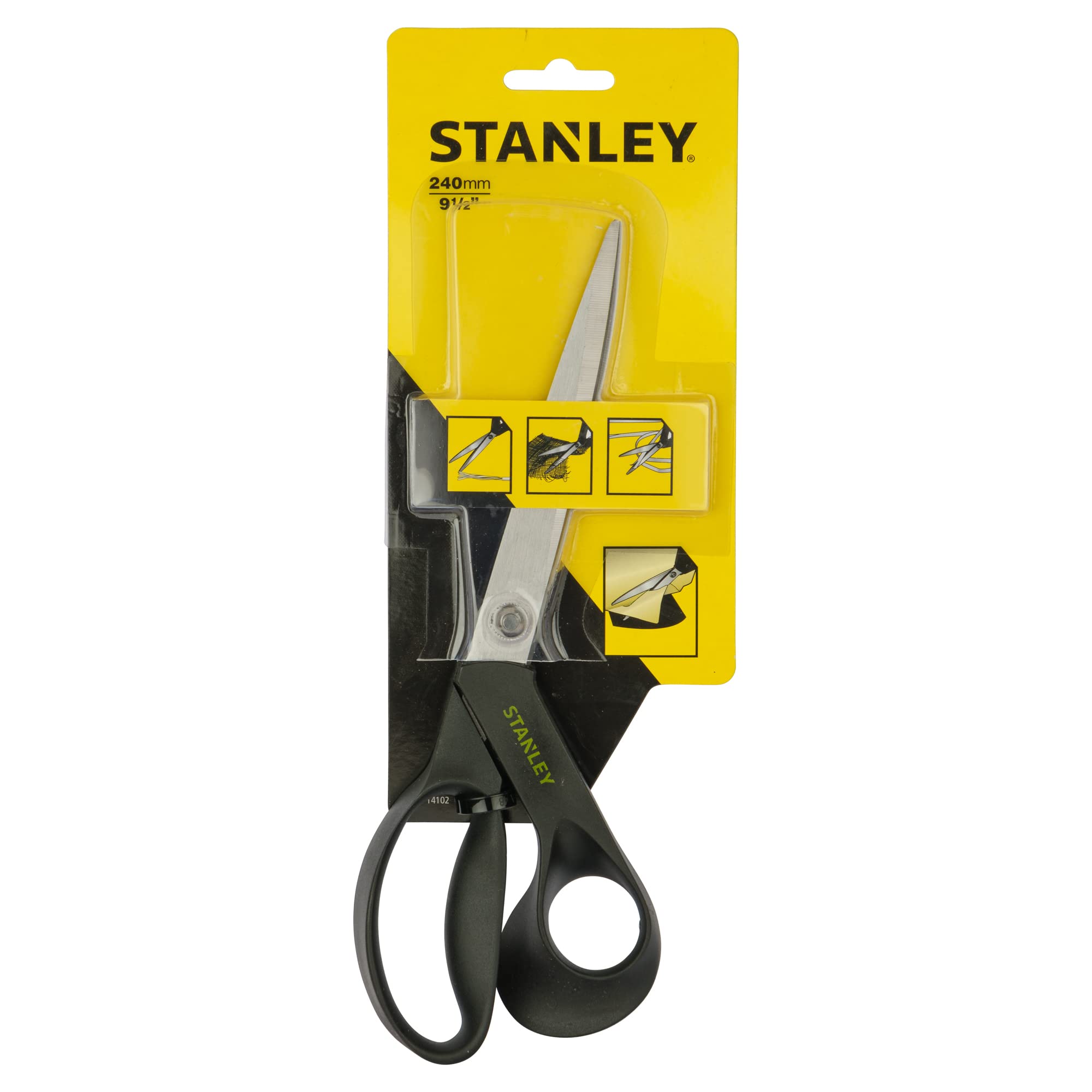 STANLEY STHT0-14102 All Purpose Scissors, Silver/Black, 240 mm