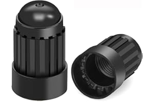 TPMSCENTER Black TPMS Plastic Tire Valve Stem Caps with Rubber Seal Universal Long Air Valve Stem Caps for TPMS20008 Rubber Valve, Airtight Seal, ­All-Weather, Air Protection, ­Light-Weight (8 Pack)