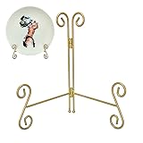 UoYeet Plate Stand 8 Inch Gold - Collapsible Iron