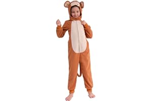 Wizland Kids Monkey Onesie Animal Costume for Kids One Piece Monkey Costume Unisex Kids Onesie Outfit 8-10