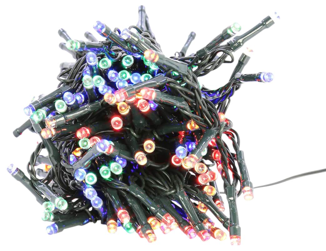 The Christmas Workshop 75490 240 Multi-Coloured Static String Lights / Christmas Tree Lights / Mains Operated / Indoor or Outdoor Fairy Lights / 16.7 Metres