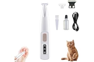 Cat Shaver, Paw Trimmer, Cat Grooming, Pet Clippers, Shaver For Matted Fur Quiet, With Led Light, For Dogs And Cats, Paws, Fa