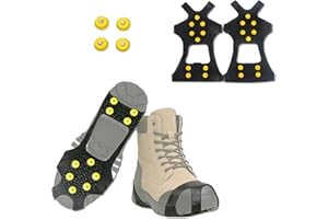 Winter Ice Cleats Anti-Slip Snow Shoe Grips Removable Spikes Covers for Outdoor Climbing Hiking Jogging Walking TPR Stainless