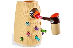 TOP BRIGHT Magnetic Worm Toy, Toddler Toys for 2 3 Year Old Girl Boy Birthday Gifts, Montessori Worm Games Age 2 3