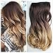 20" 22" 3/4 Full Head Clip in Hair Extensions Ombre One Piece 2 Tones Wavy Curly (Chocolate brown to sandy blonde)